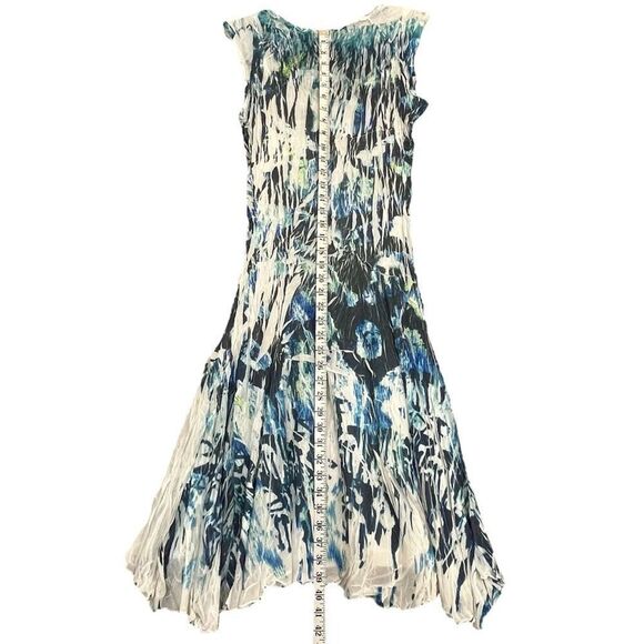 Reba Pleated Rhinestone Midi Dress Womens Large Sleeveless Sheer Fairy Goddess - Picture 11 of 12